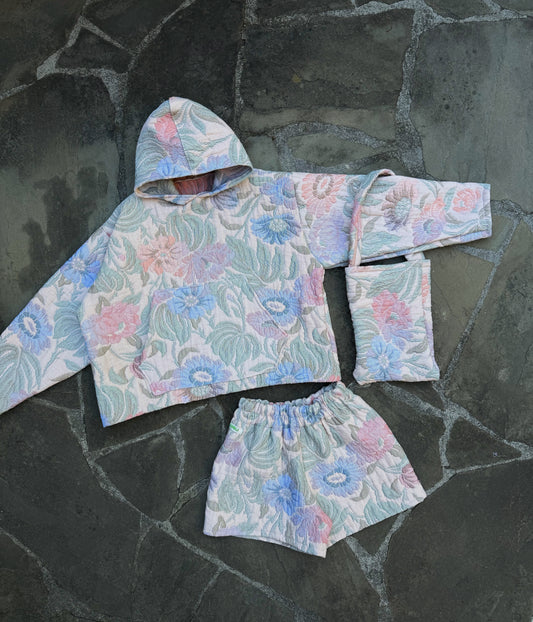 Pastel Eden Quilt Hoodie, Shorts & Tote