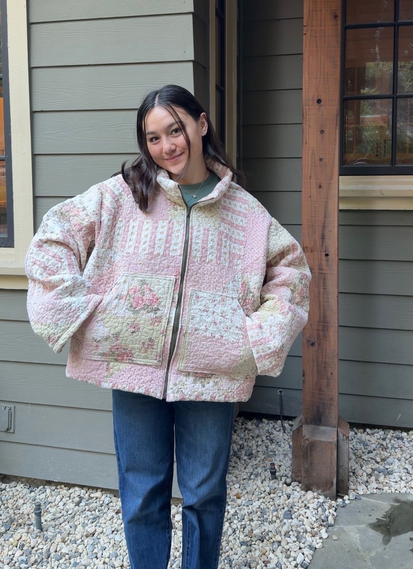 Blush Petal Quilt Jacket (XS-XXL)